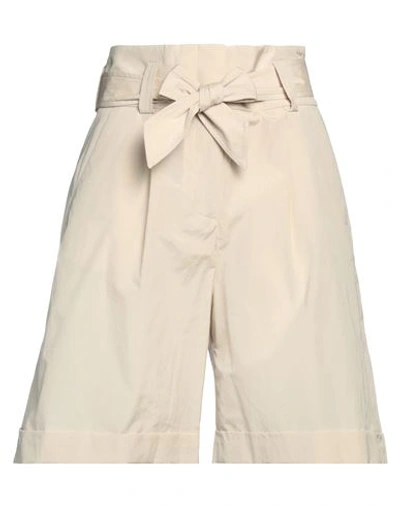 Shop Peserico Woman Shorts & Bermuda Shorts Beige Size 6 Cotton, Polyester