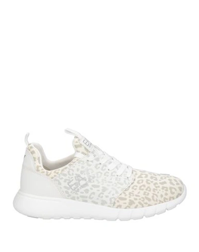Shop Ea7 Man Sneakers Cream Size 8 Lycra, Polyurethane In White
