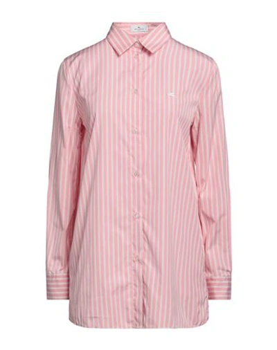 Shop Etro Woman Shirt Pink Size 4 Cotton