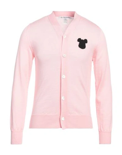 Shop Comme Des Garçons Shirt Man Cardigan Pink Size S Acrylic, Wool