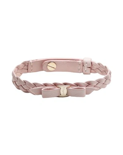 Shop Ferragamo Woman Bracelet Pink Size - Soft Leather