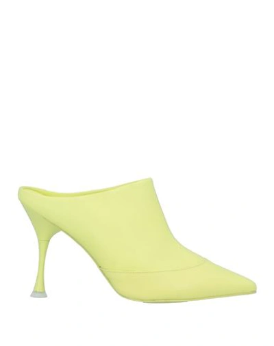 Mariæn Woman Mules & Clogs Yellow Size 8 Leather In Yellow