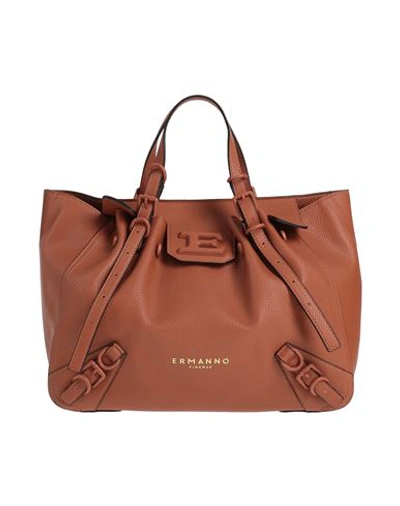 Shop Ermanno Firenze Woman Handbag Tan Size - Leather In Brown
