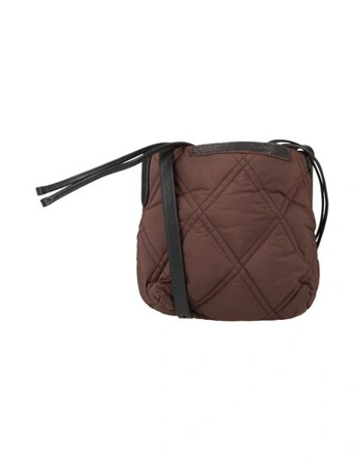 Shop Brunello Cucinelli Woman Cross-body Bag Dark Brown Size - Polyester, Cotton, Soft Leather, Metal