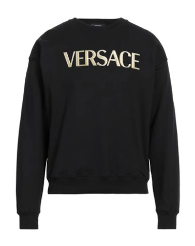 Shop Versace Man Sweatshirt Black Size Xl Cotton