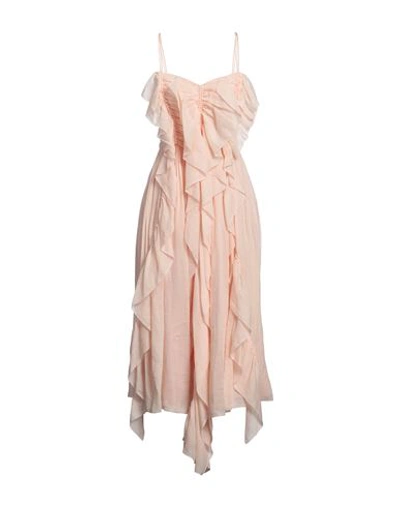 Shop Chloé Woman Midi Dress Light Pink Size 8 Ramie