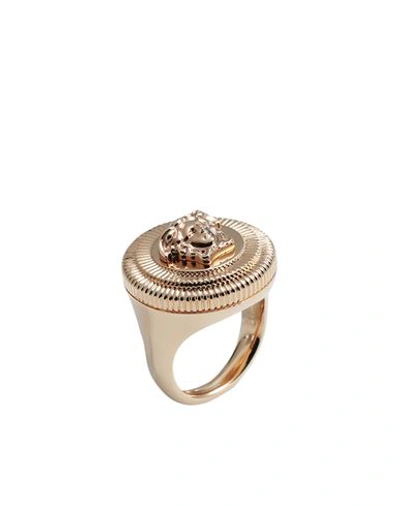 Versace Man Ring Gold Size 10.25 Metal In Gold
