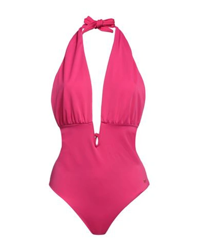 Shop Tom Ford Woman One-piece Swimsuit Magenta Size S Polyamide, Elastane