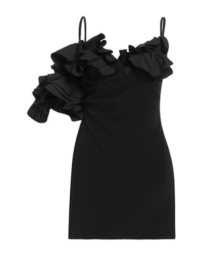 Shop Jacquemus Woman Mini Dress Black Size 8 Virgin Wool, Polyamide, Elastane