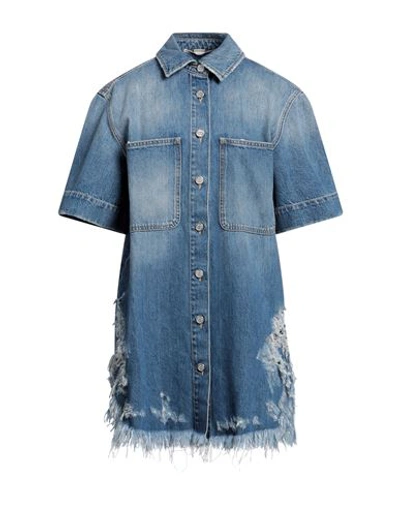 Shop Stella Mccartney Woman Denim Shirt Blue Size 4-6 Cotton