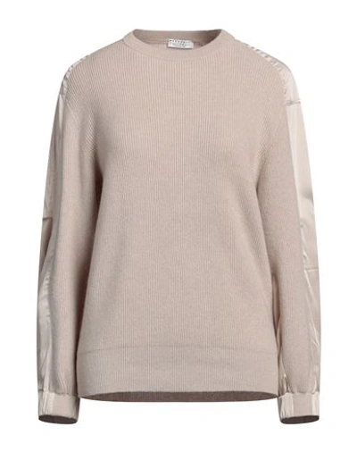 Shop Brunello Cucinelli Woman Sweater Beige Size M Cashmere, Acetate, Silk