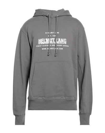 Shop Helmut Lang Man Sweatshirt Lead Size L Cotton In Grey