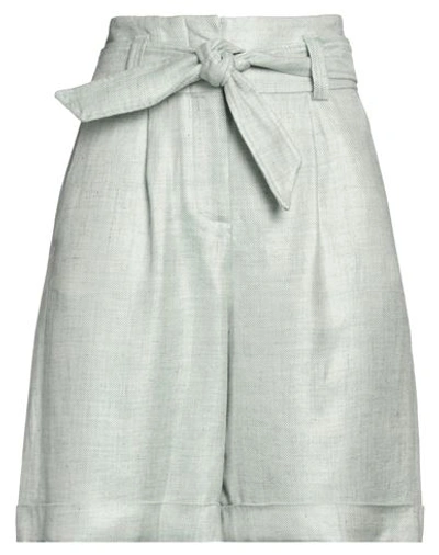 Shop Peserico Woman Shorts & Bermuda Shorts Light Green Size 6 Linen, Acetate