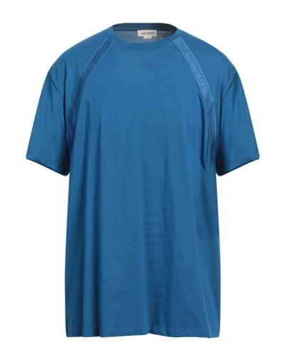 Shop Alexander Mcqueen Man T-shirt Blue Size L Cotton, Elastane, Polyester