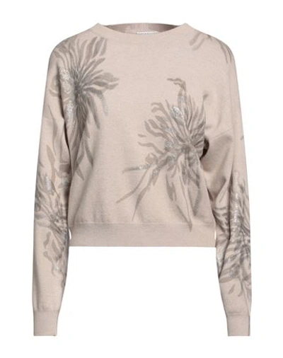 Brunello Cucinelli Woman Sweater Beige Size Xl Virgin Wool, Cashmere, Silk In Beige