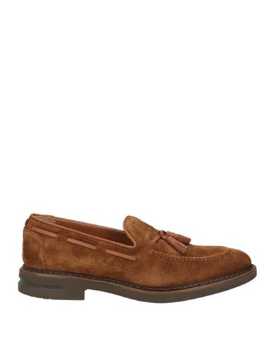 Shop Brimarts Man Loafers Camel Size 7 Leather In Beige