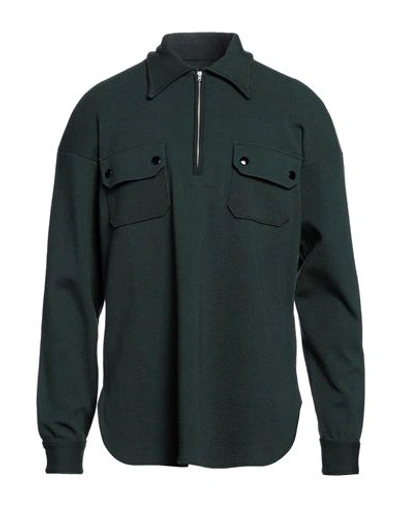 Shop Maison Margiela Man Sweater Dark Green Size L Cotton, Wool, Polyamide