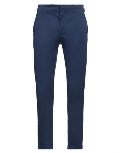 Shop Prada Man Pants Navy Blue Size 32 Cotton