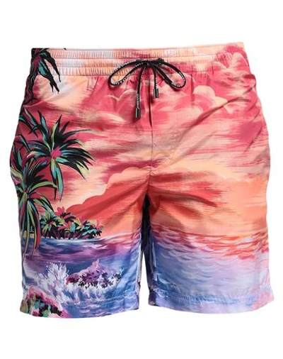 Shop Dolce & Gabbana Beachwear Man Swim Trunks Orange Size 34 Polyester