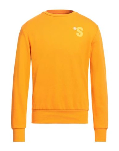 Shop Suns Man Sweatshirt Orange Size Xxl Cotton, Polyester