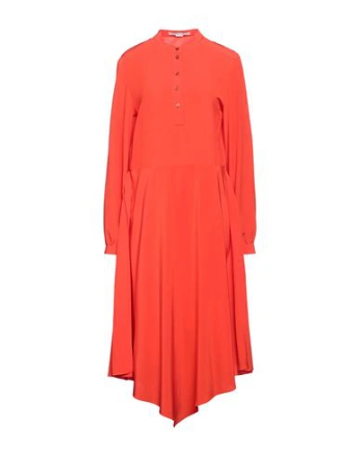 Shop Stella Mccartney Woman Midi Dress Red Size 6-8 Silk