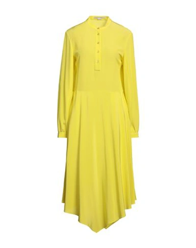 Shop Stella Mccartney Woman Midi Dress Yellow Size 8-10 Silk