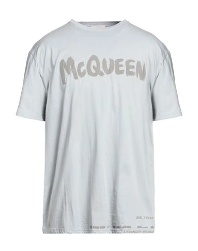 Shop Alexander Mcqueen Man T-shirt Grey Size L Cotton