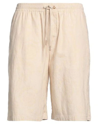 Shop Versace Man Shorts & Bermuda Shorts Beige Size 34 Cotton