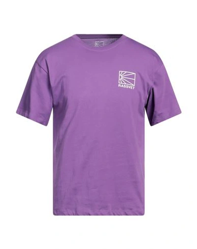Shop Rassvet Man T-shirt Light Purple Size Xl Cotton