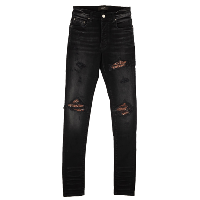 Shop Amiri Black Distressed Mx1 Bandana Skinny Jeans