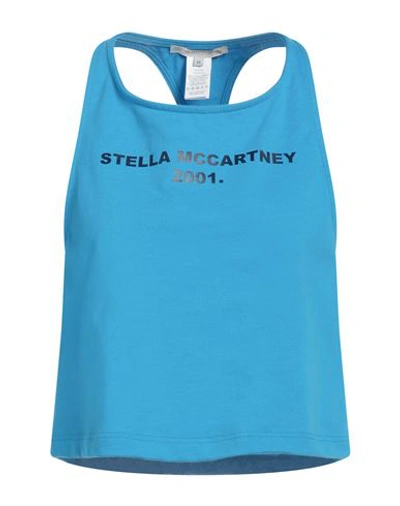 Shop Stella Mccartney Woman Top Azure Size L Cotton In Blue