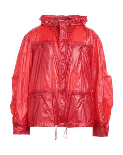 Shop Ferragamo Man Jacket Red Size 42 Polyamide
