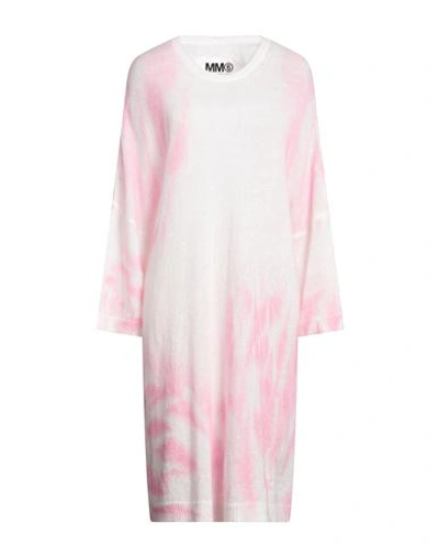 Mm6 Maison Margiela Woman Midi Dress Pink Size S Acrylic, Polyamide, Mohair Wool, Wool In Pink