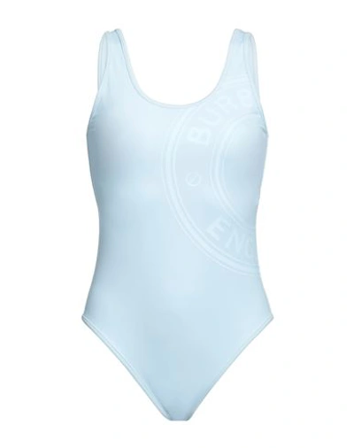Shop Burberry Woman One-piece Swimsuit Sky Blue Size S Polyamide, Elastane