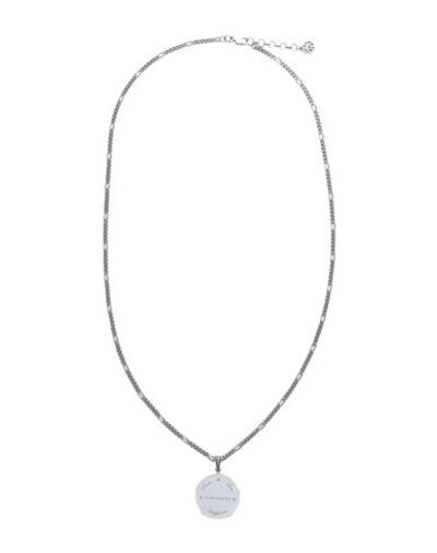 Shop Alexander Mcqueen Woman Necklace Silver Size - Brass