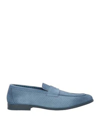 Shop Doucal's Man Loafers Light Blue Size 9 Leather