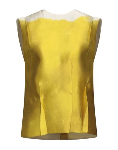 Shop Prada Woman Top Acid Green Size 4 Silk, Polyester