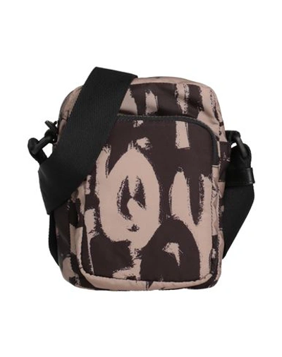 Shop Alexander Mcqueen Man Cross-body Bag Khaki Size - Textile Fibers In Beige