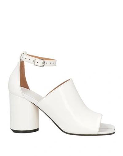 Shop Maison Margiela Woman Sandals White Size 7.5 Soft Leather