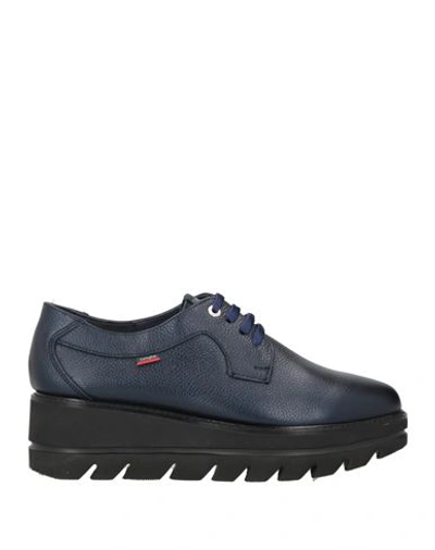 Shop Callaghan Woman Lace-up Shoes Navy Blue Size 8 Leather