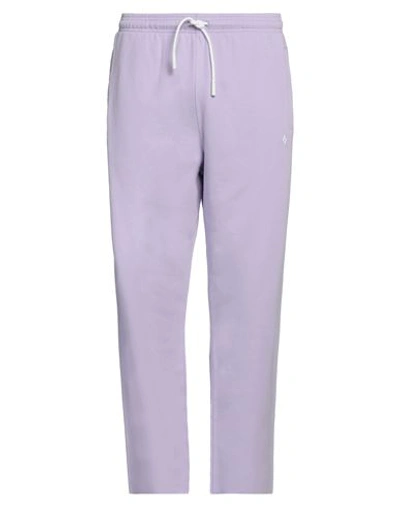 Shop Marcelo Burlon County Of Milan Marcelo Burlon Man Pants Light Purple Size L Cotton, Polyester