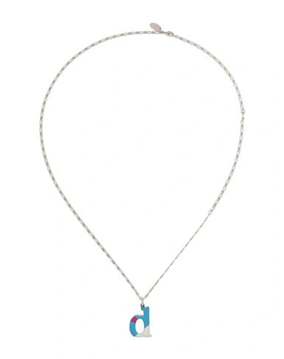 Shop Chloé Woman Necklace Azure Size - Metal In Blue