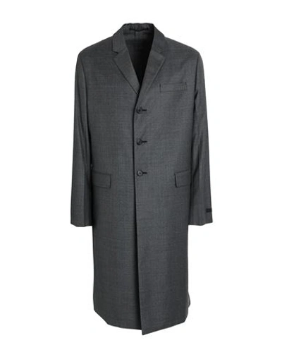 Shop Prada Man Coat Lead Size 40 Virgin Wool In Grey