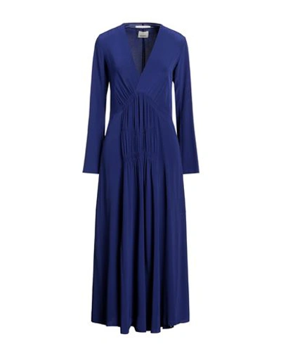 Shop Isabel Marant Woman Midi Dress Blue Size 4 Silk