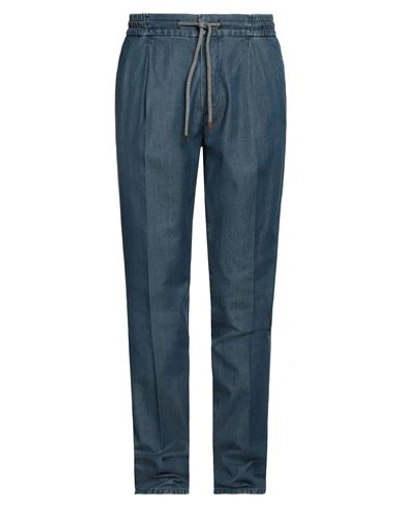 Shop Brunello Cucinelli Man Pants Blue Size 38 Cotton