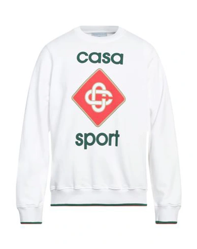 Shop Casablanca Man Sweatshirt White Size Xl Organic Cotton