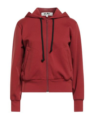 Shop Comme Des Garçons Woman Sweatshirt Burgundy Size S Polyester In Red