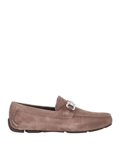 Shop Ferragamo Man Loafers Dove Grey Size 6.5 Calfskin