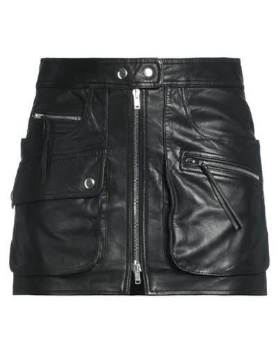Isabel Marant Woman Mini Skirt Black Size 10 Lambskin, Viscose, Cotton In Black