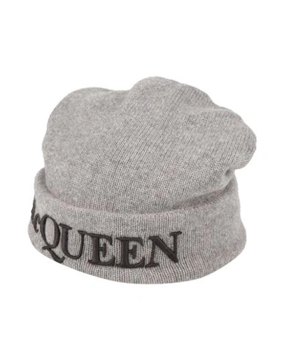 Shop Alexander Mcqueen Man Hat Grey Size 6 ⅛ Cashmere, Polyester